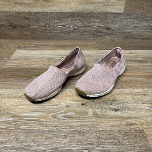 Skechers Knit Pink Rose Slip On Trainers Women's Size 8.5